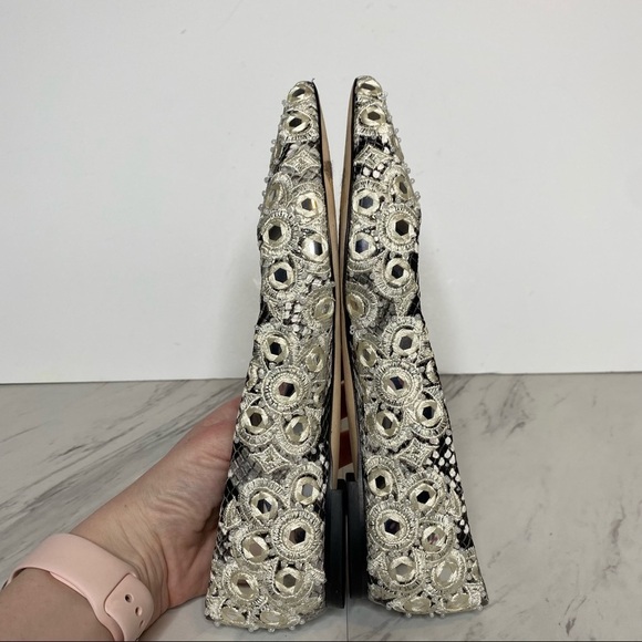 New! Tory Burch Yasmin White Embroidered Pointed Toe Flat 5 - Picture 5 of 13
